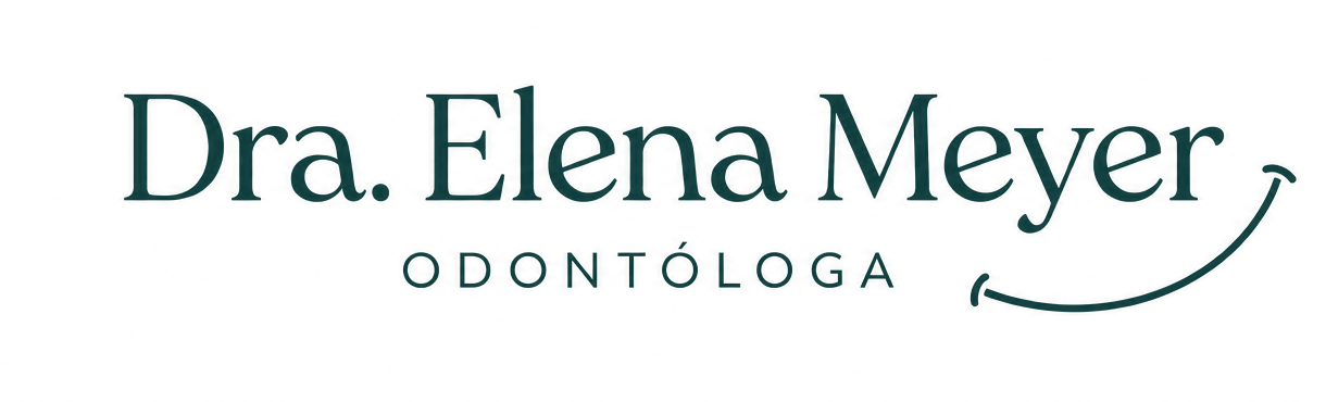 Dra. Elena Meyer, odontóloga, logotipo con sonrisa